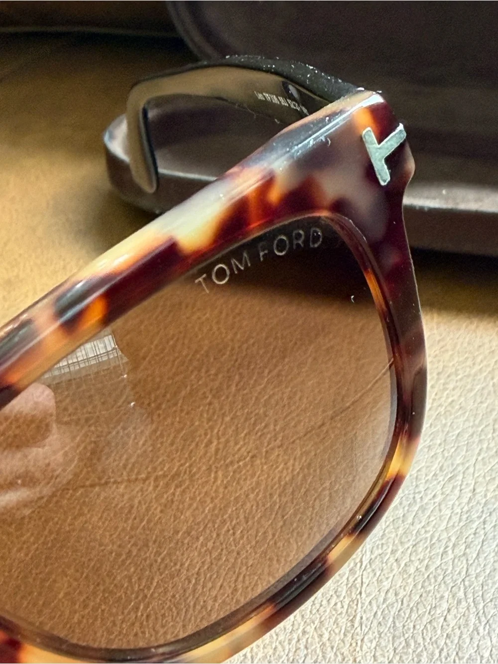 Authentic Tom Ford Leo TF336 55J Havana Black Rectangle Sunglasses Unisex